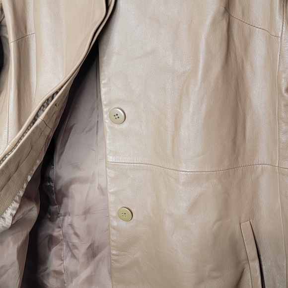 Preston & York Women's Tan Lamb Skin Leather Jacket Size Large - Picture 9 of 9